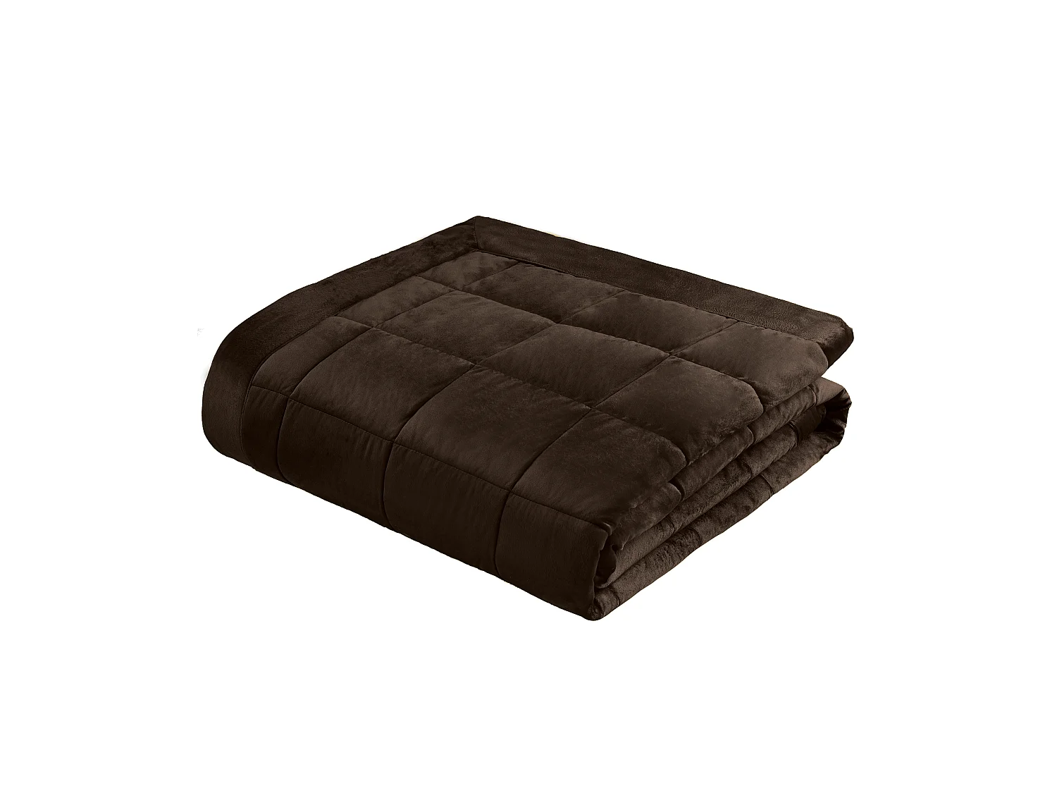 Catherine Lansfield Kingsley Matt Velvet Quilted 220x220cm Bedspread Chocolate