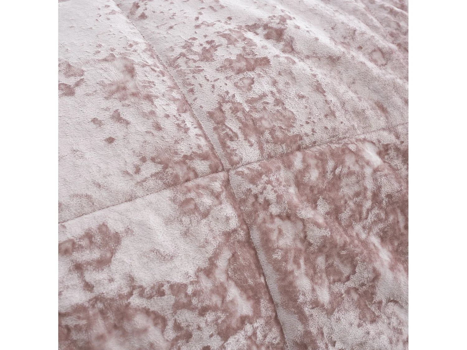 Catherine Lansfield Crushed Velvet Quilted 220x220cm Bedspread Blush Pink