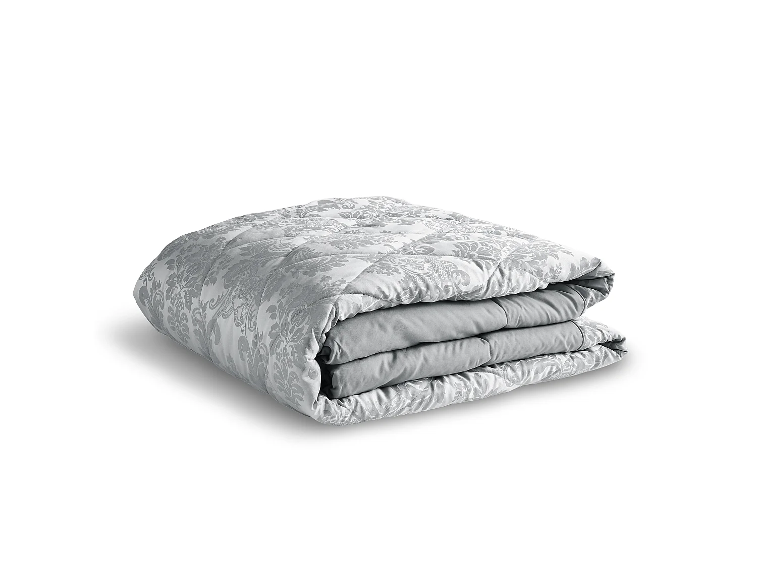 Catherine Lansfield Damask Jacquard 240x260cm Bedspread Silver Grey