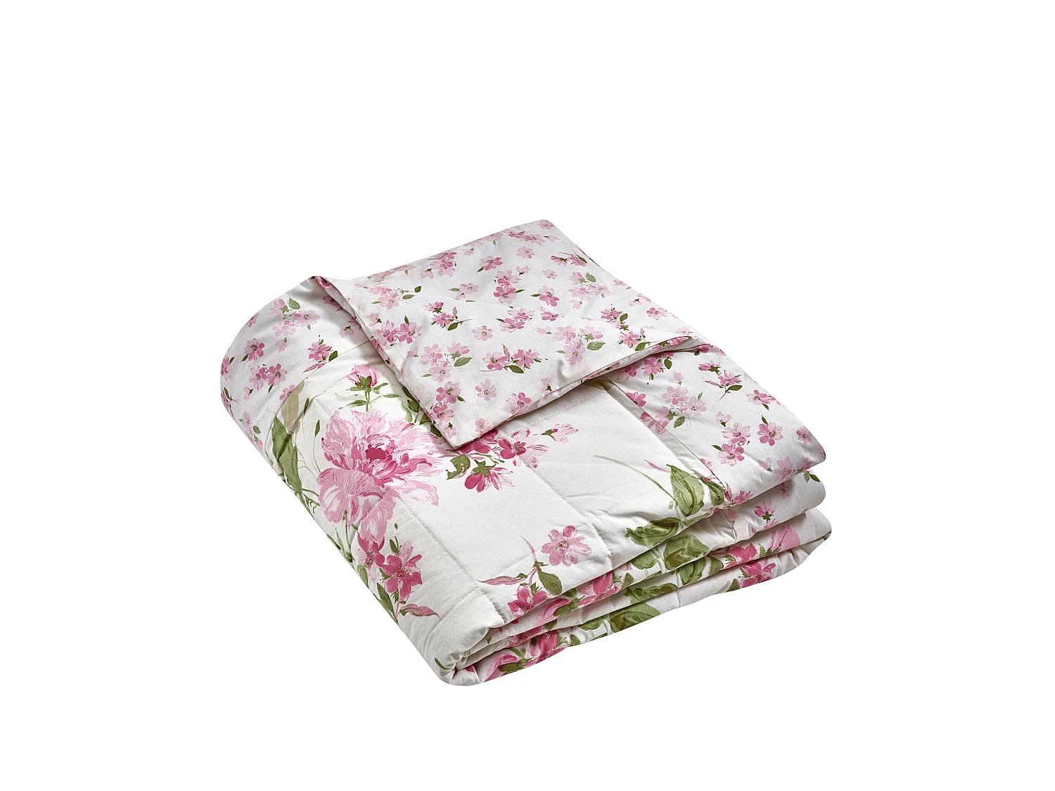 Catherine Lansfield Avebury Floral Reversible Quilted 220x230cm Bedspread Cream