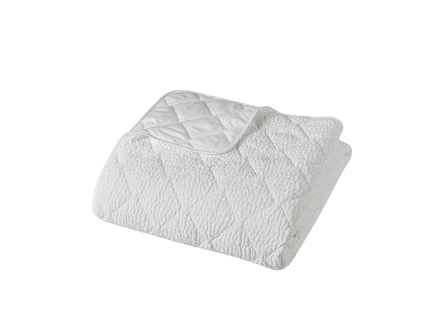 Catherine Lansfield Crinkle Seersucker Texture 220x220cm Bedspread White
