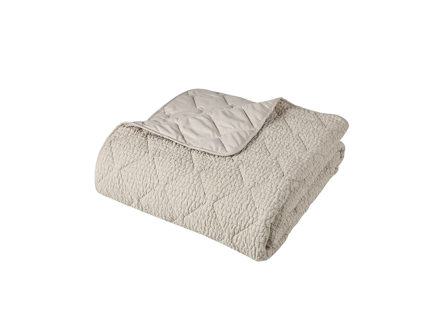 Catherine Lansfield Crinkle Seersucker Texture 220x220cm Bedspread Natural