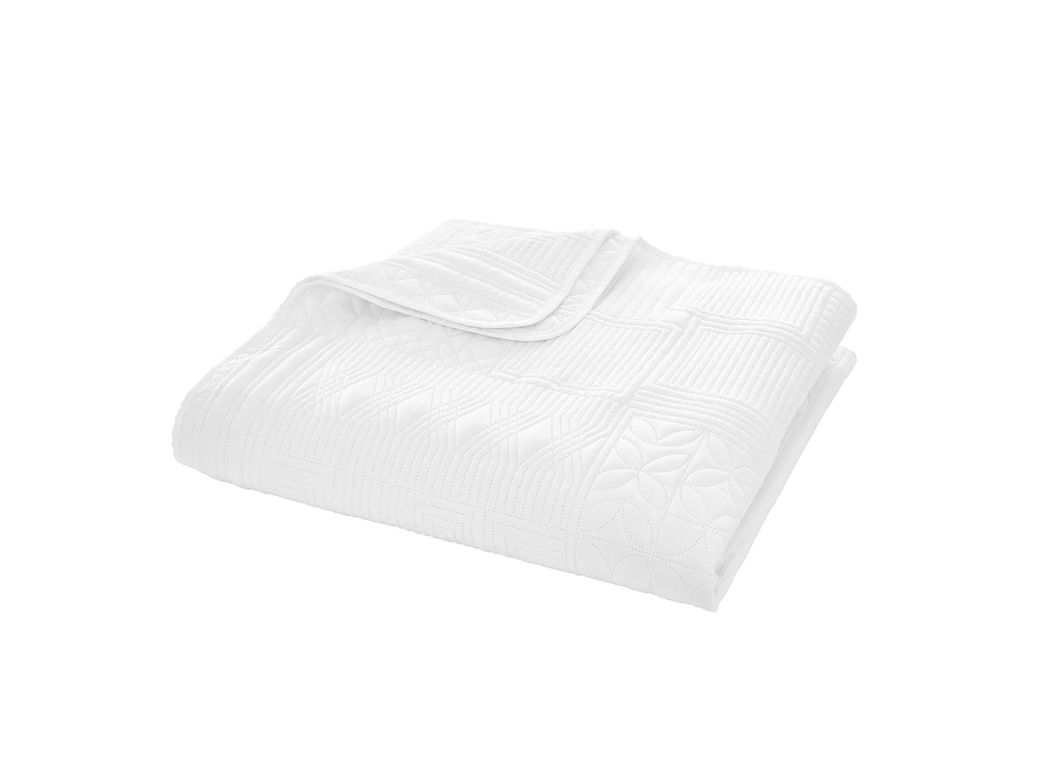Catherine Lansfield Folkstone Geo 220x230cm Bedspread White