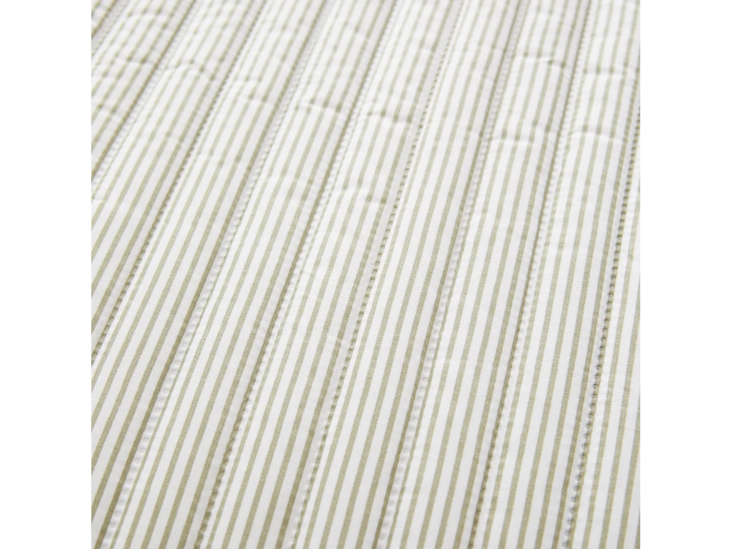 Catherine Lansfield Stripe Quilted Reversible 220x230cm Bedspread Green