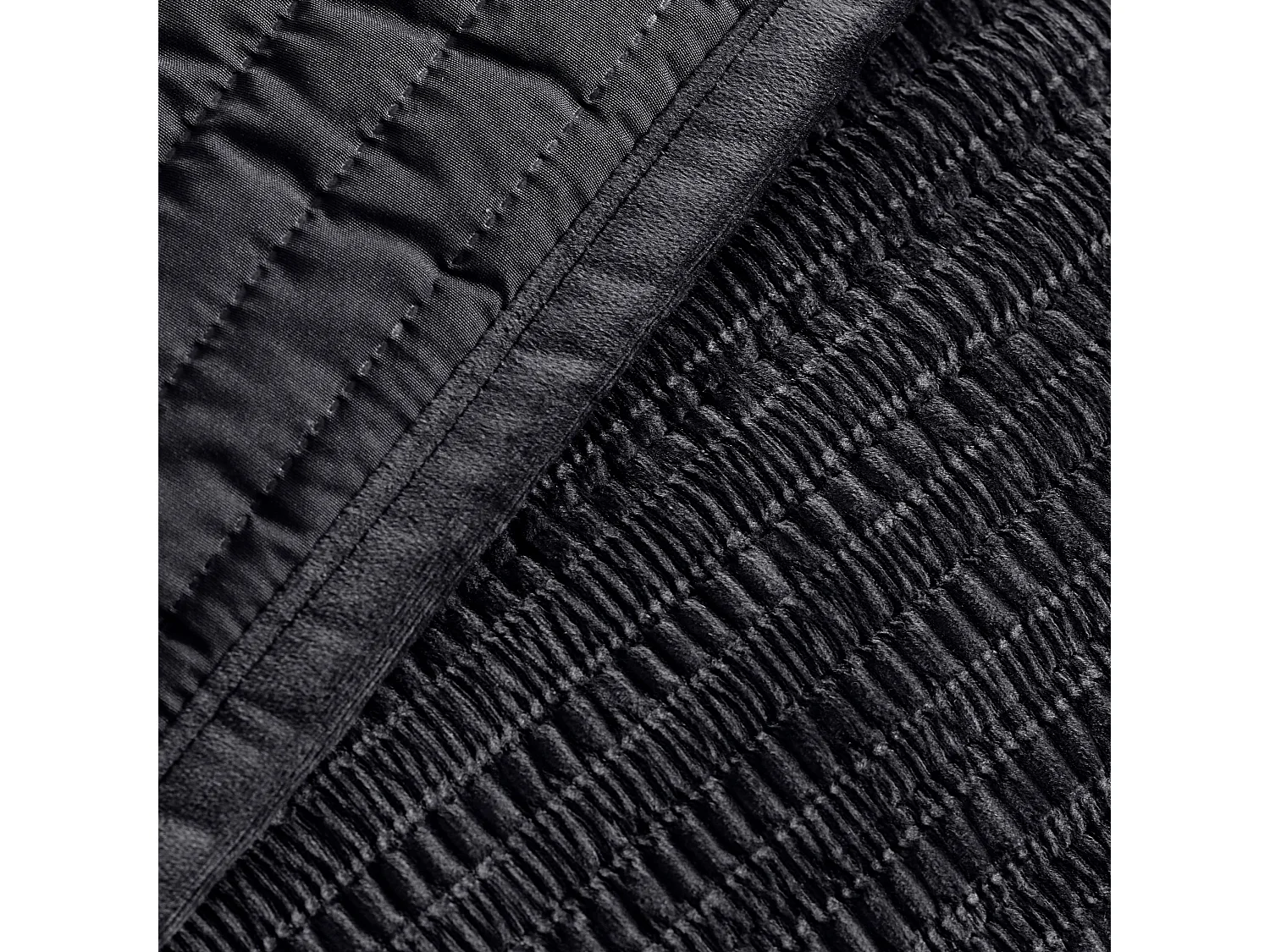 Catherine Lansfield Velvet Pinsonic Quilted 220x220cm Bedspread Black