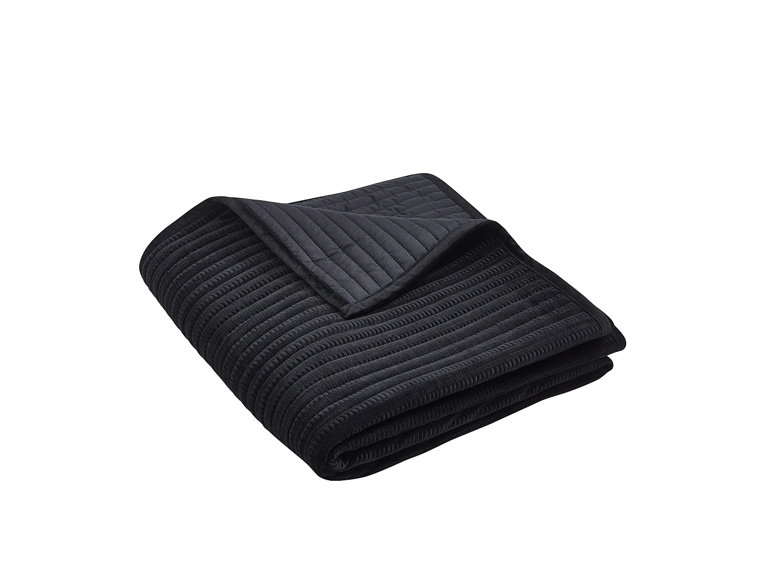Catherine Lansfield Velvet Pinsonic Quilted 220x220cm Bedspread Black