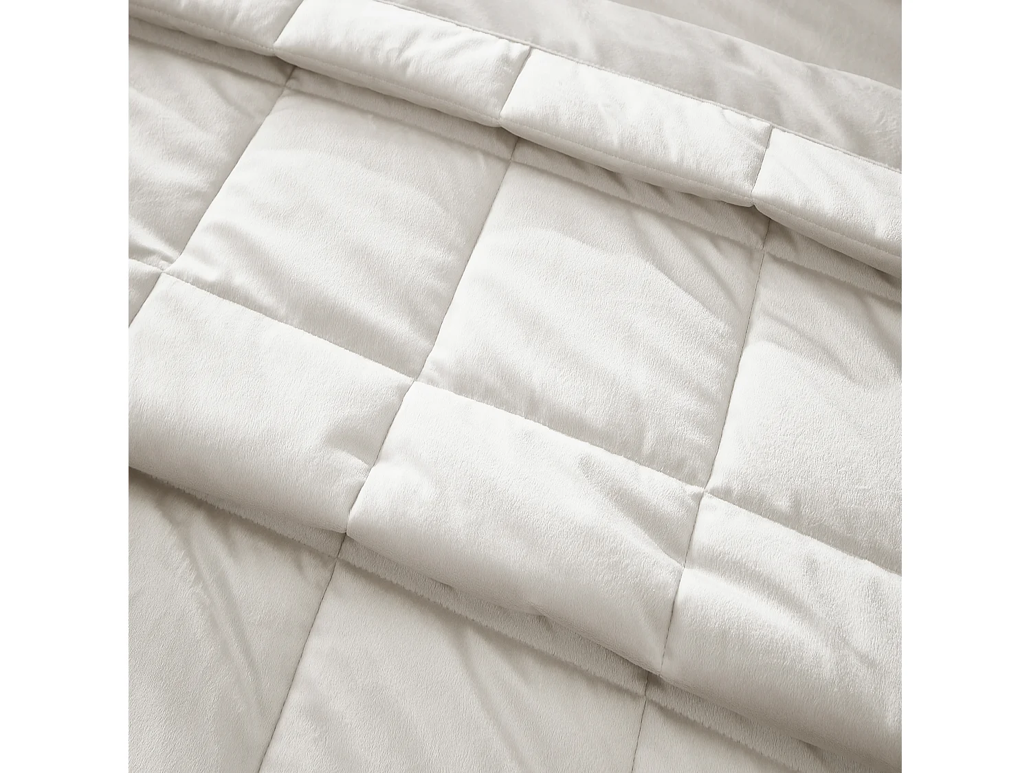 Catherine Lansfield Kingsley Matt Velvet Quilted 220x220cm Bedspread Cream