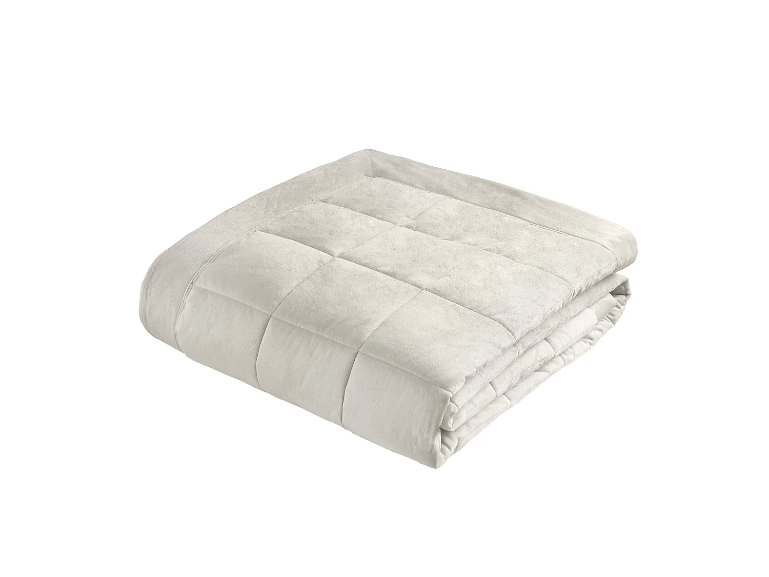 Catherine Lansfield Kingsley Matt Velvet Quilted 220x220cm Bedspread Cream