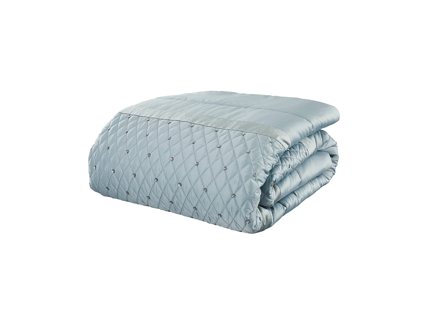 Catherine Lansfield Sequin Cluster Quilted 240x260cm Bedspread Duck Egg Blue