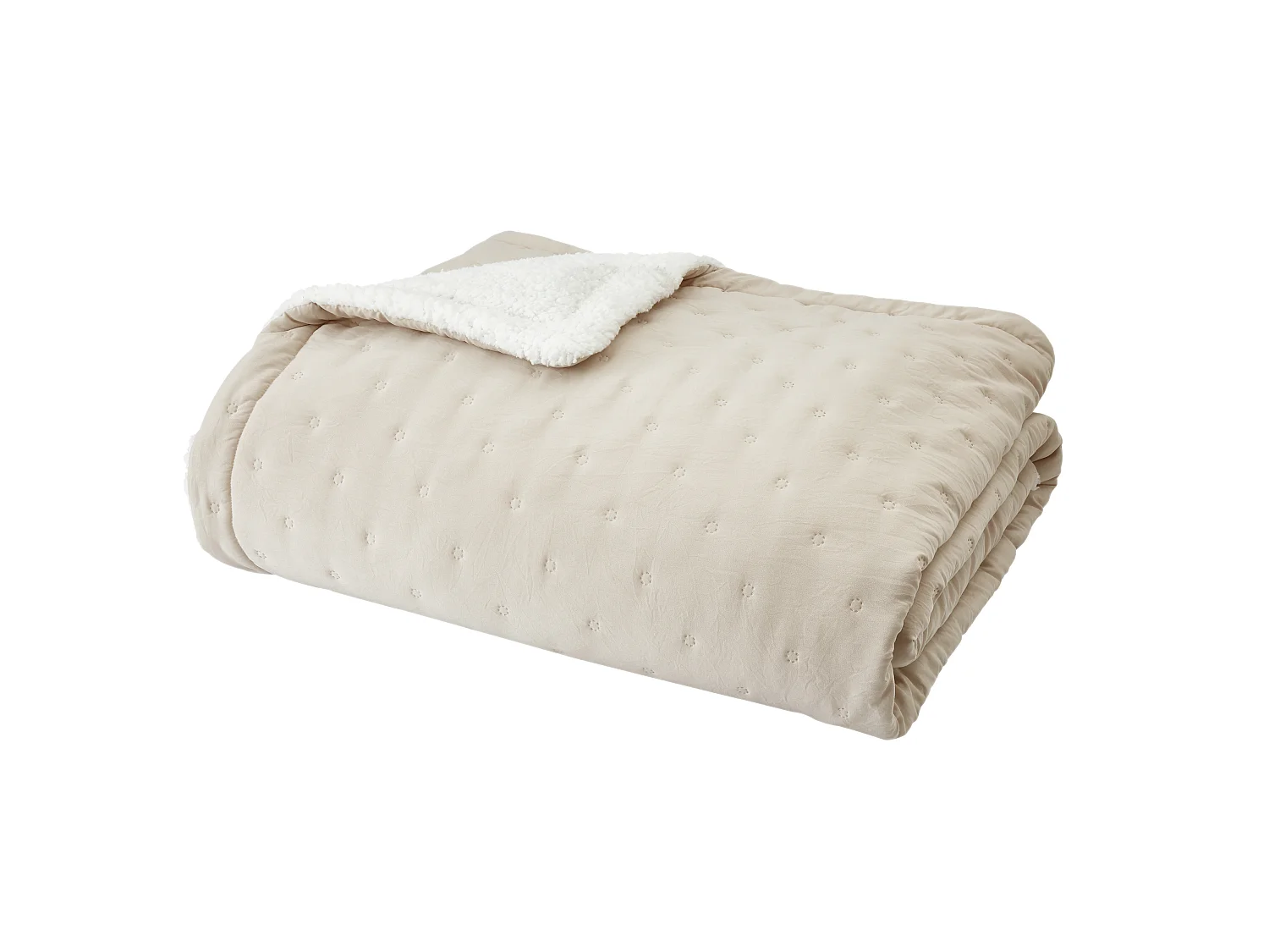 Catherine Lansfield Cosy Nori Soft Sherpa 220x230cm Bedspread Cream