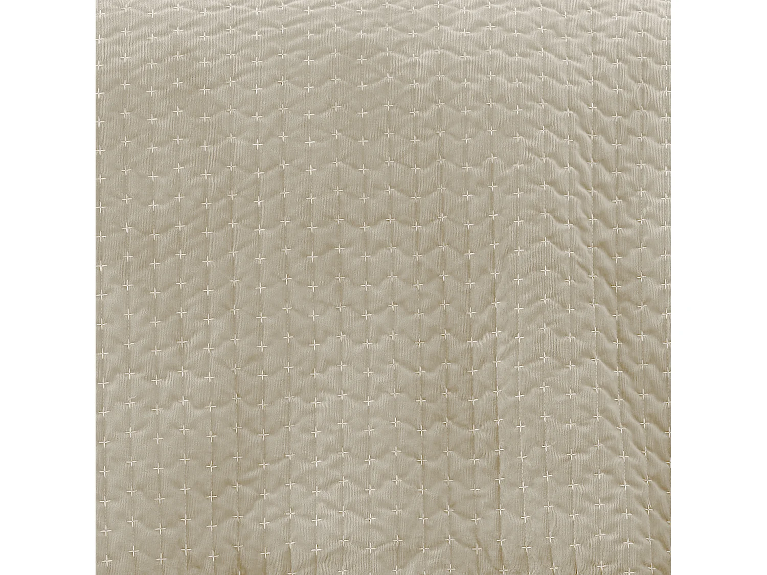 Bianca Fine Linens Attica Velvet Embroidered 240x260cm Bedspread Natural