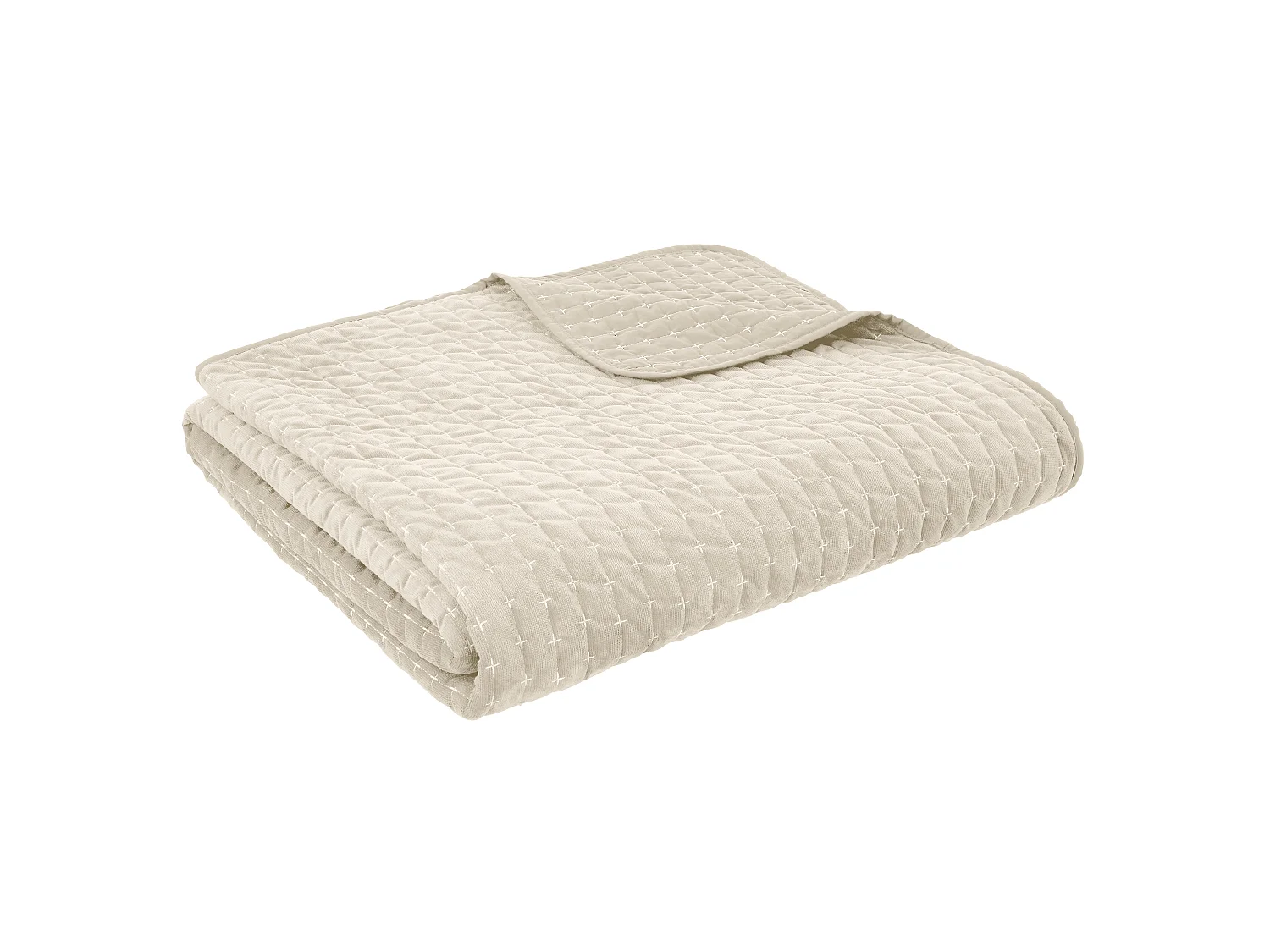 Bianca Fine Linens Attica Velvet Embroidered 240x260cm Bedspread Natural