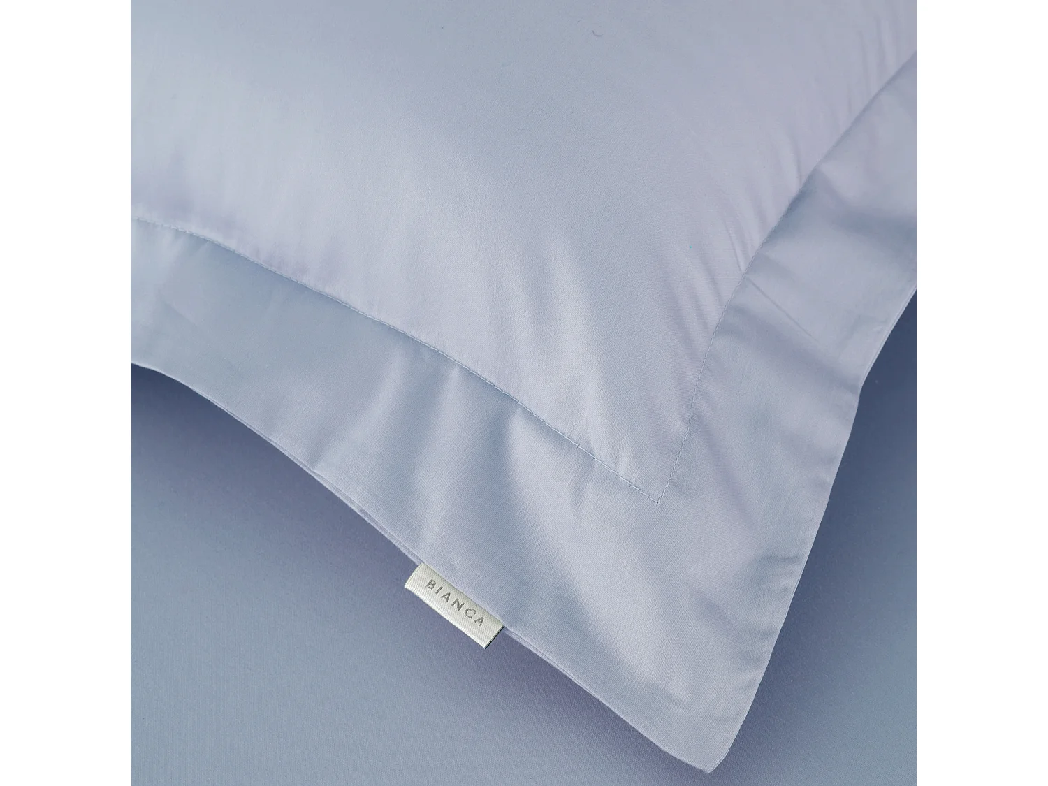 Bianca Fine Linens 400 Thread Count Cotton Sateen Oxford Pillowcase Pair Blue