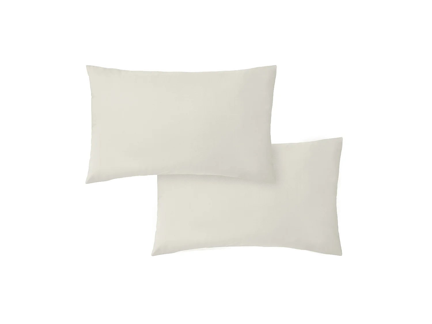 Bianca Fine Linens 200 Thread Count Cotton Percale Standard Pillowcase Pair Cream