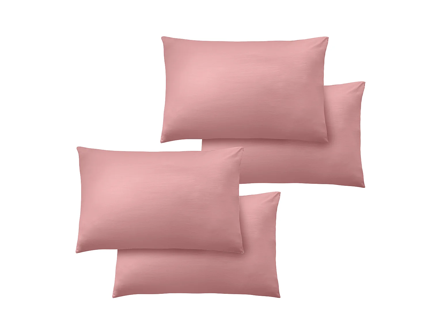 Catherine Lansfield So Soft Non-Iron Standard Pack of 4 Pillowcases Coral