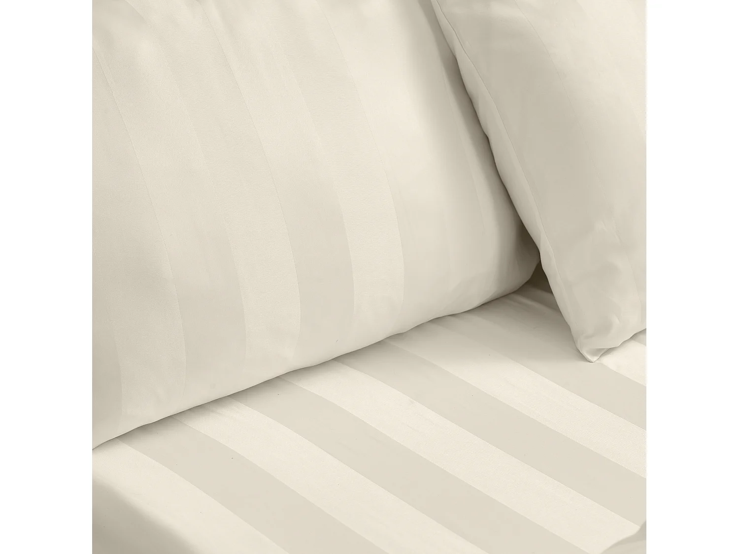 Catherine Lansfield So Soft Satin Stripe Standard Pillowcase Pack of 4 Cream