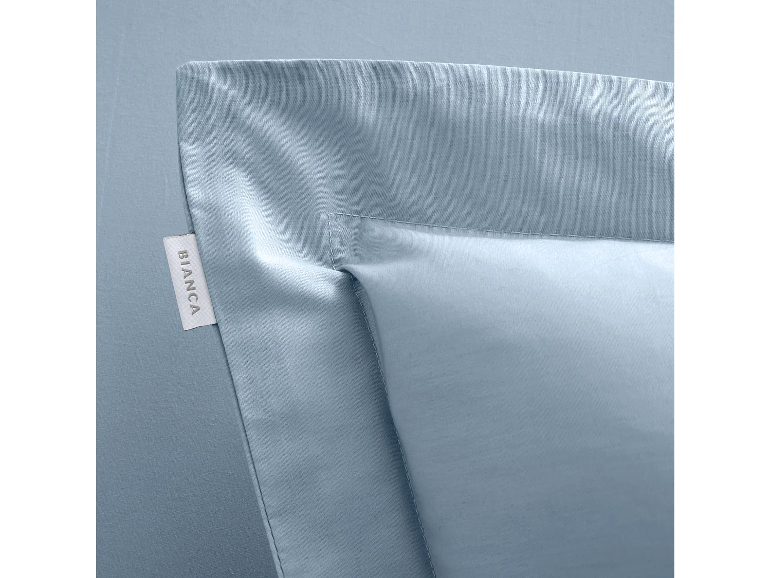 Bianca Fine Linens 200 Thread Count Cotton Percale Oxford Pillowcase Pair Blue