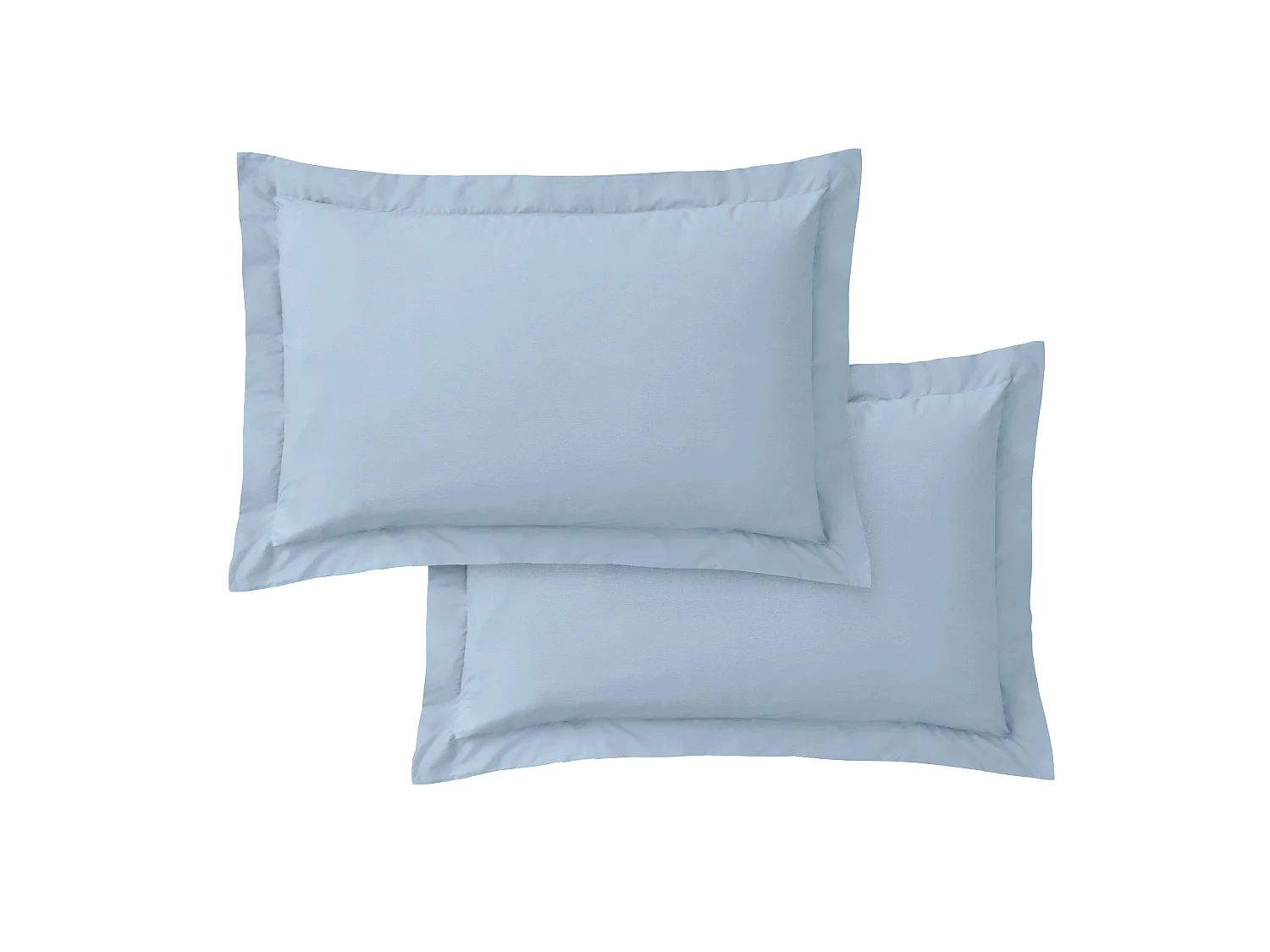 Bianca Fine Linens 200 Thread Count Cotton Percale Oxford Pillowcase Pair Blue
