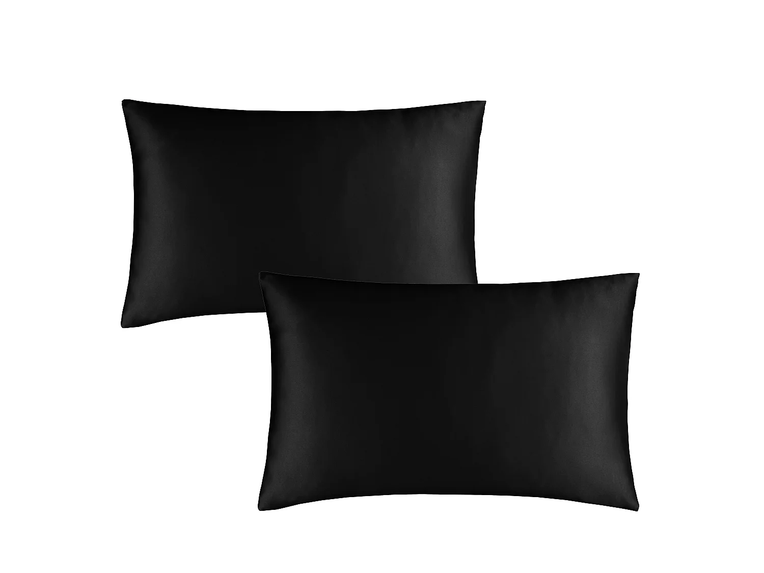 Catherine Lansfield Silky Soft Satin Standard Pillowcase Pair Black
