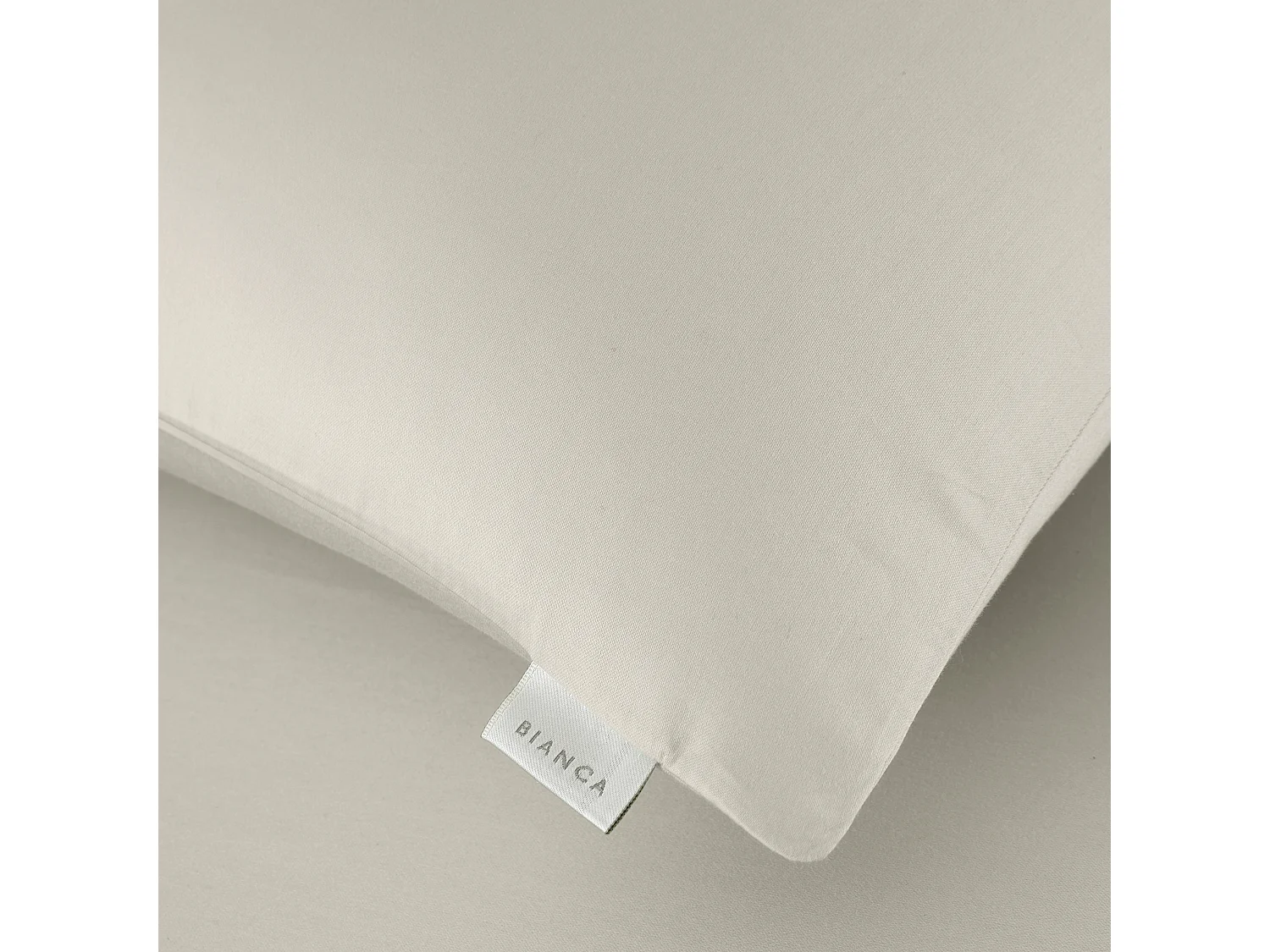 Bianca Fine Linens 400 Thread Count Cotton Sateen Standard Pillowcase Pair Oyster