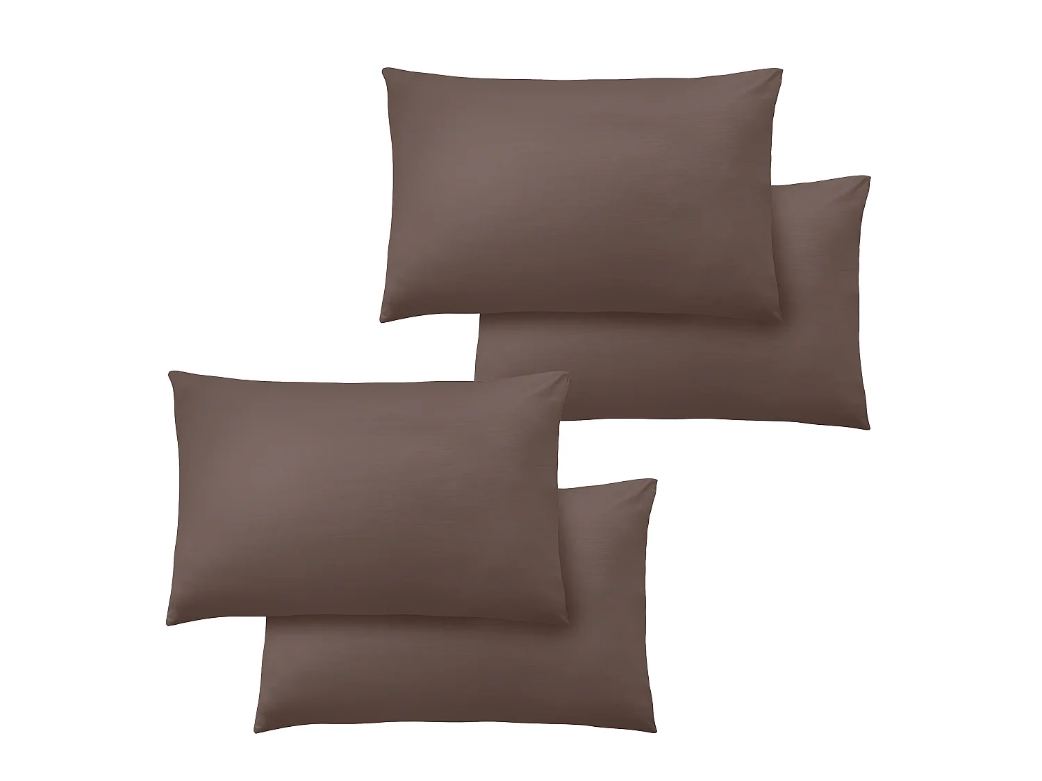 Catherine Lansfield So Soft Non-Iron Standard Pack of 4 Pillowcases Chocolate