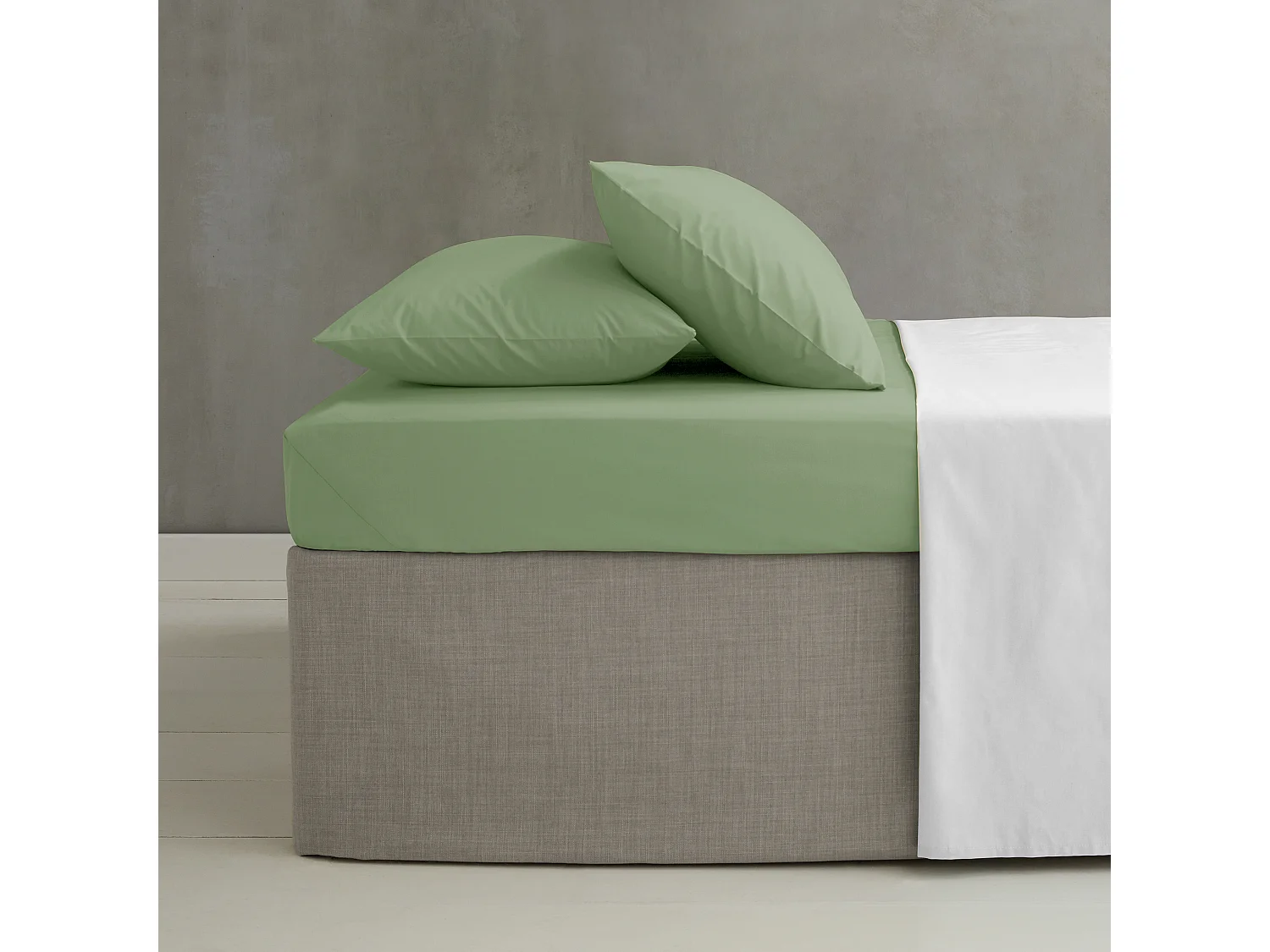 Catherine Lansfield Easy Iron Percale Standard Pillowcase Pair Sage Green