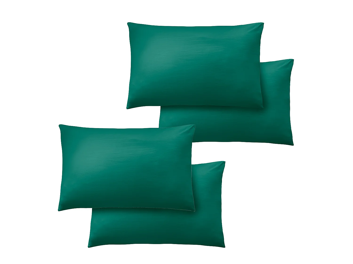 Catherine Lansfield So Soft Non-Iron Standard Pack of 4 Pillowcases Teal Green