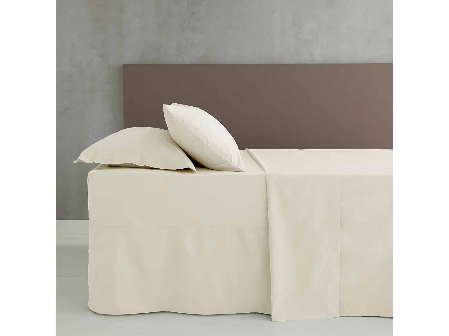 Catherine Lansfield Easy Iron Percale Oxford Pillowcase Pair Cream