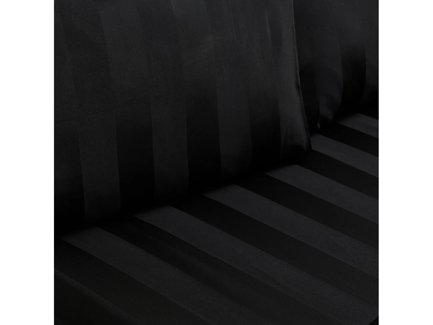 Catherine Lansfield So Soft Satin Stripe Standard Pillowcase Pasck of 4 Black