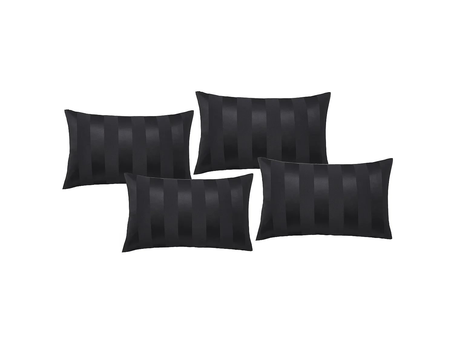 Catherine Lansfield So Soft Satin Stripe Standard Pillowcase Pasck of 4 Black
