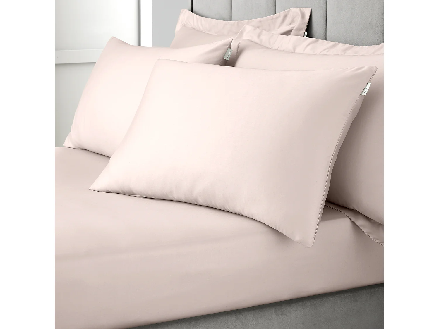 Bianca Fine Linens 400 Thread Count Cotton Sateen Standard Pillowcase Pair Blush Pink