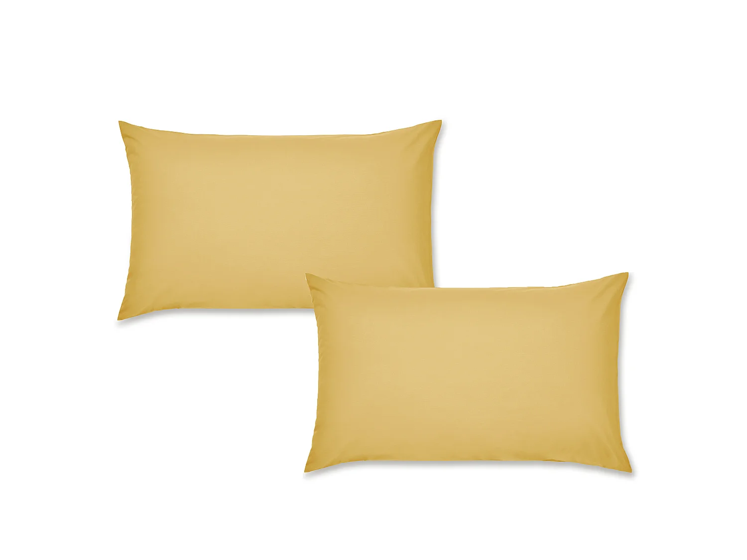 Catherine Lansfield Easy Iron Percale Standard Pillowcase Pair Ochre Yellow