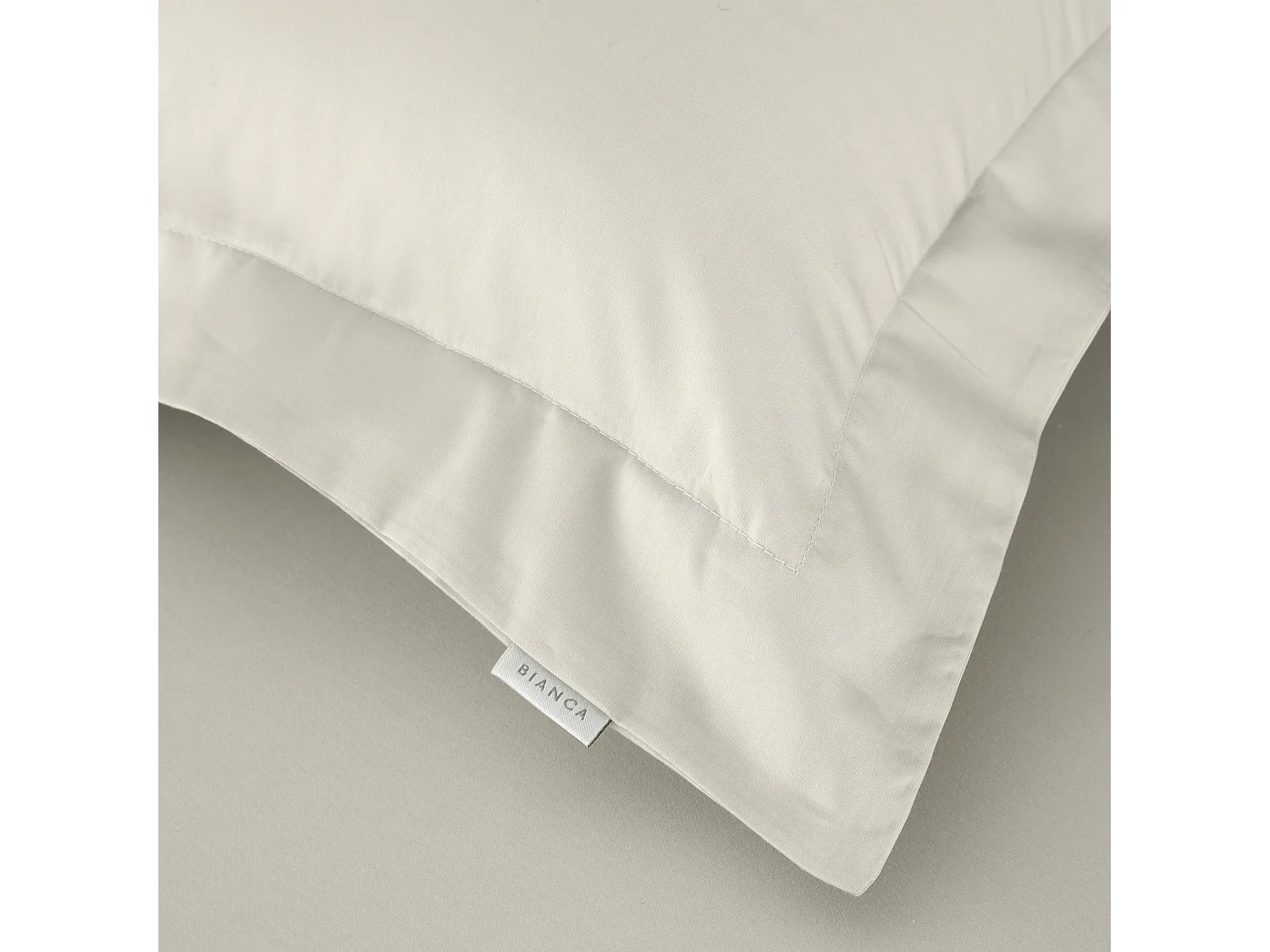 Bianca Fine Linens 400 Thread Count Cotton Sateen Oxford Pillowcase Pair Oyster