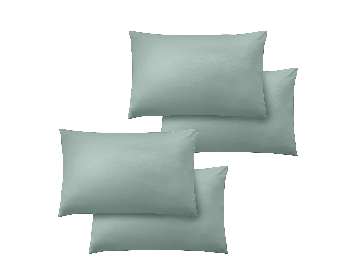 Catherine Lansfield So Soft Non-Iron Standard Pack of 4 Pillowcases Green