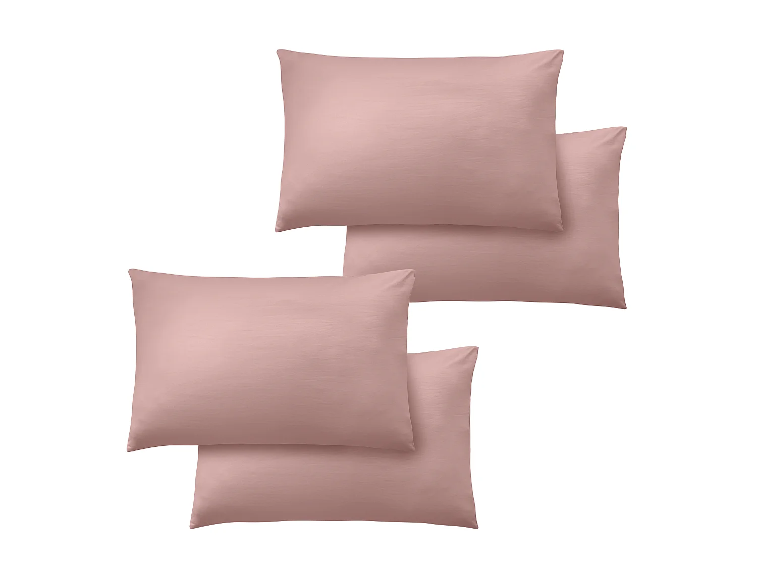 Catherine Lansfield So Soft Non-Iron Standard Pack of 4 Pillowcases Blush Pink