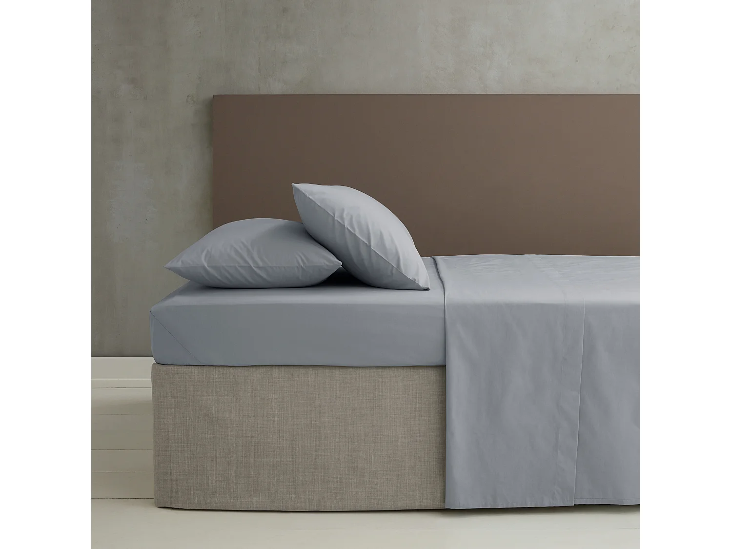 Catherine Lansfield Easy Iron Percale Oxford Pillowcase Pair Grey