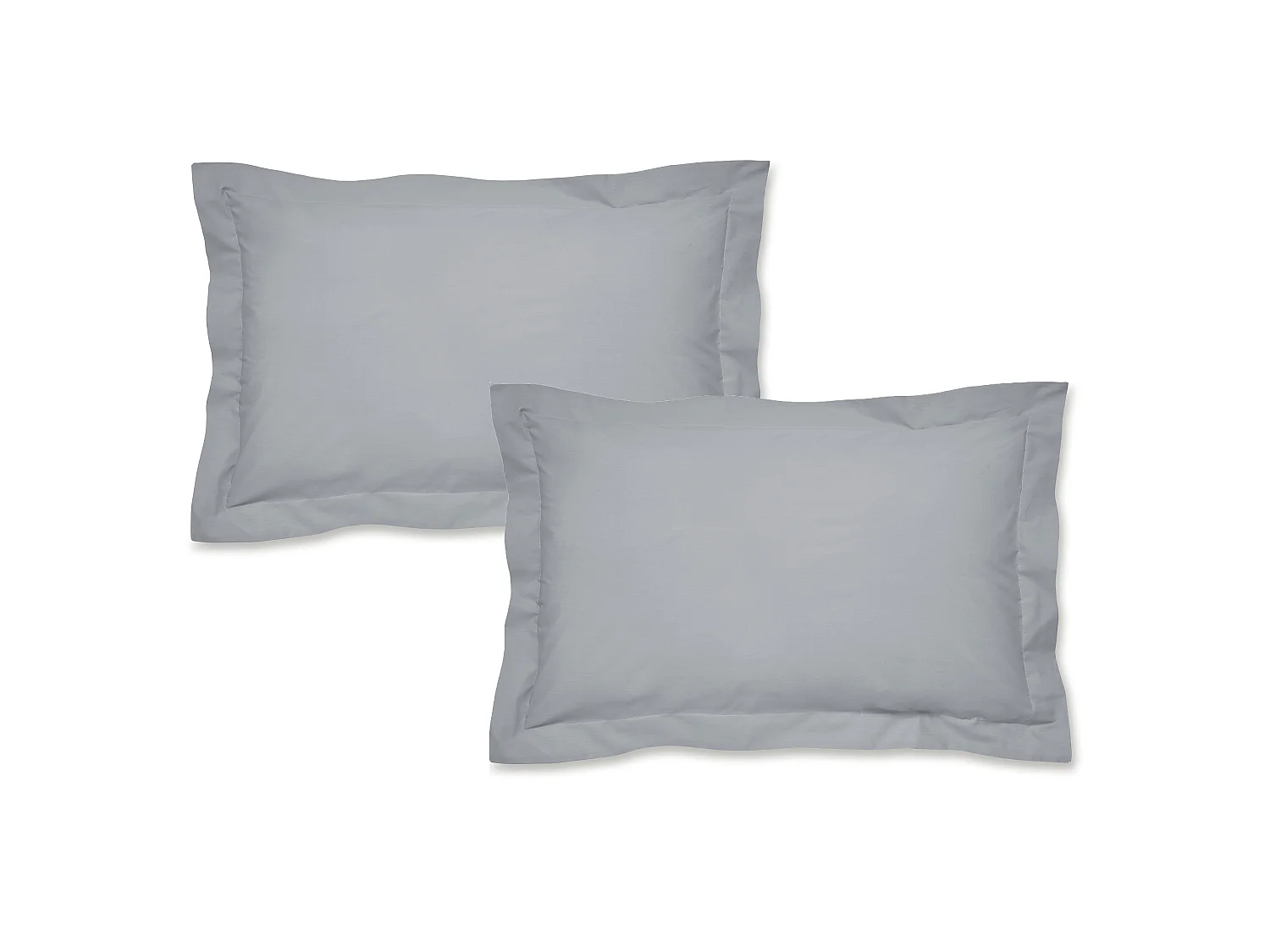 Catherine Lansfield Easy Iron Percale Oxford Pillowcase Pair Grey