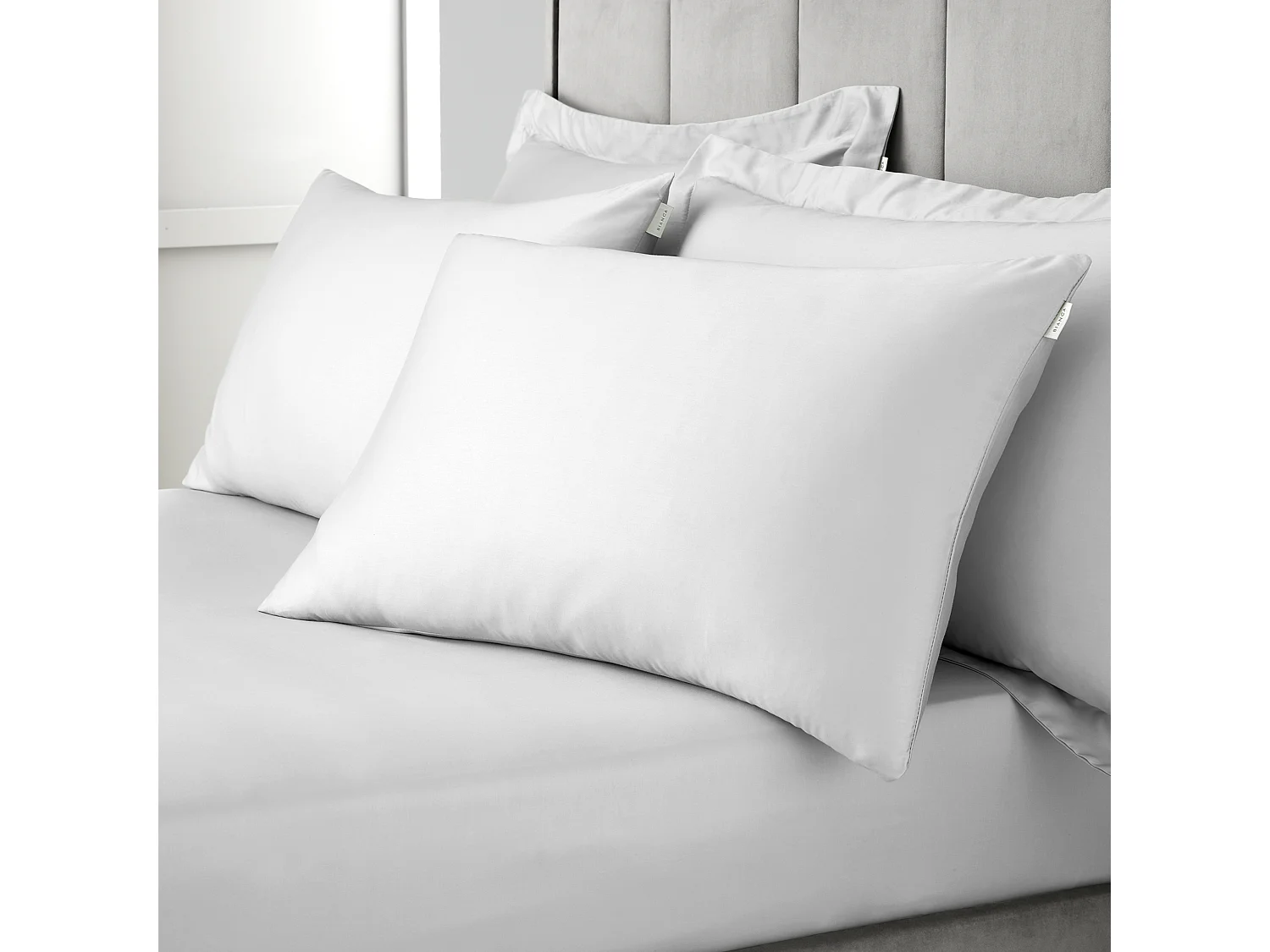 Bianca Fine Linens 400 Thread Count Cotton Sateen Standard Pillowcase Pair Dove Grey