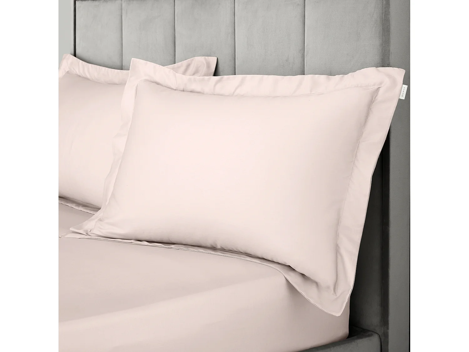 Bianca Fine Linens 400 Thread Count Cotton Sateen Oxford Pillowcase Pair Blush Pink