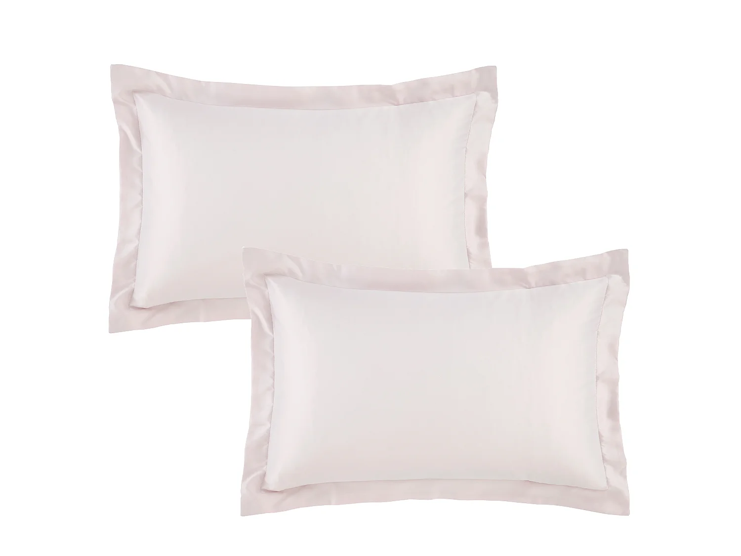 Catherine Lansfield Silky Soft Satin Oxford Pillow case Pair Blush Pink