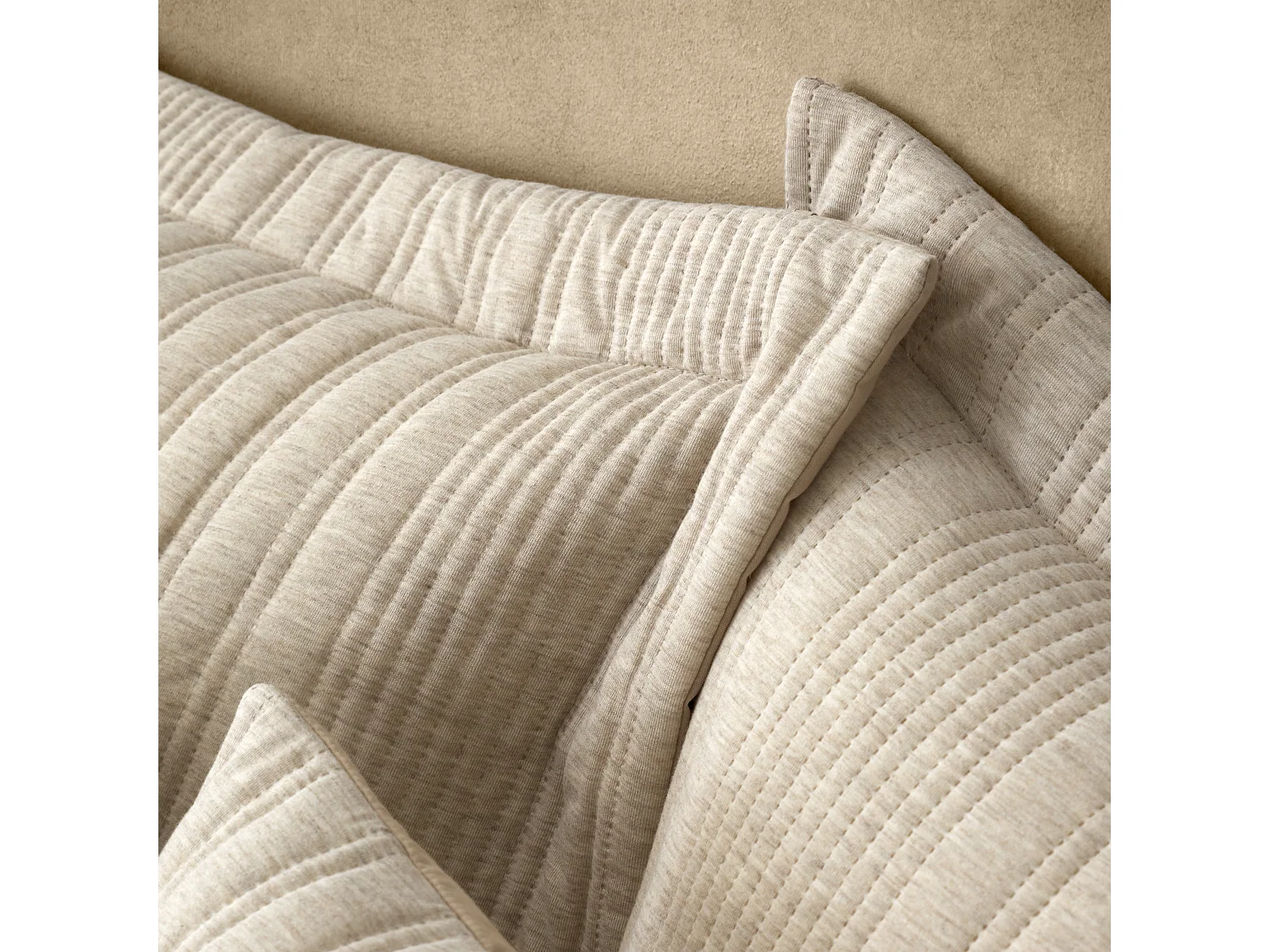 Pineapple Elephant Pineapple Elephant Tamba Jersey Stripe Quilted Oxford Pillowcase Pair Natural