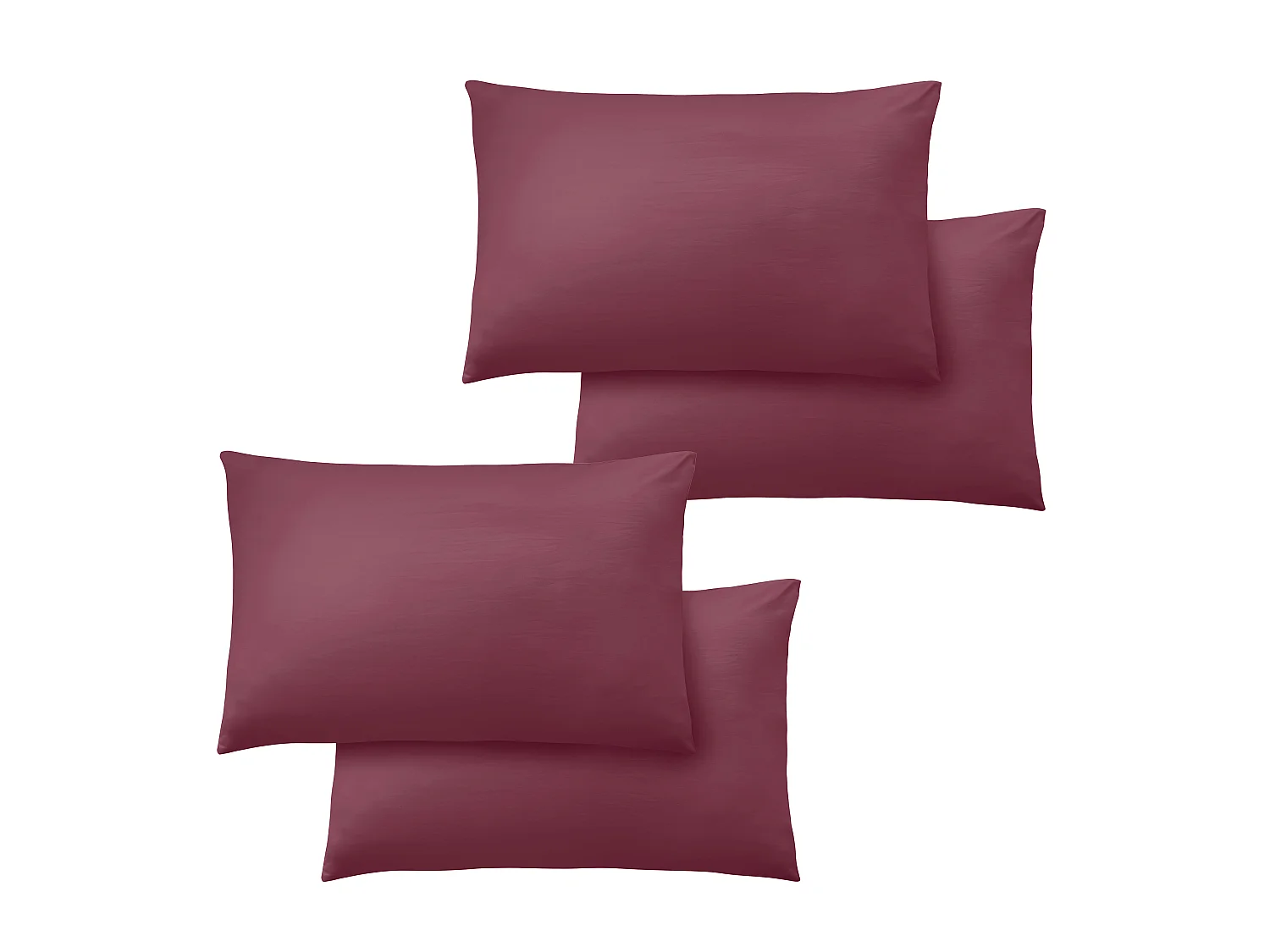 Catherine Lansfield So Soft Non-Iron Standard Pack of 4 Pillowcases Burgundy
