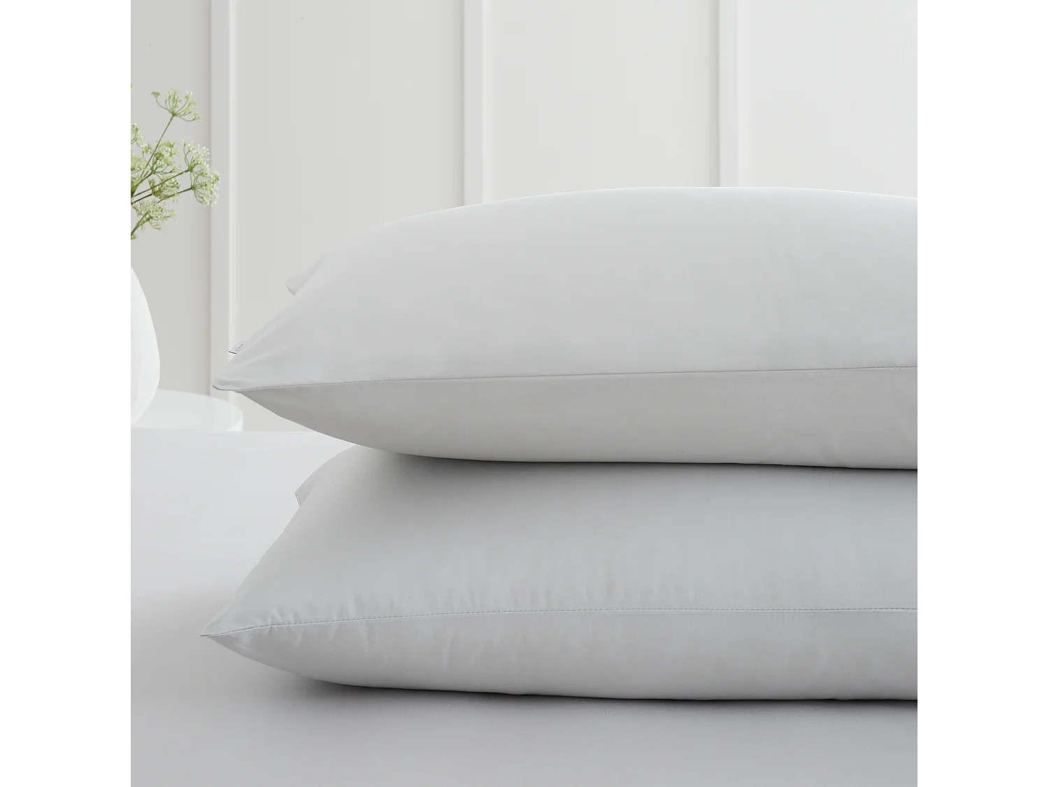 Bianca Fine Linens 200 Thread Count Cotton Percale Standard Pillowcase Pair Grey