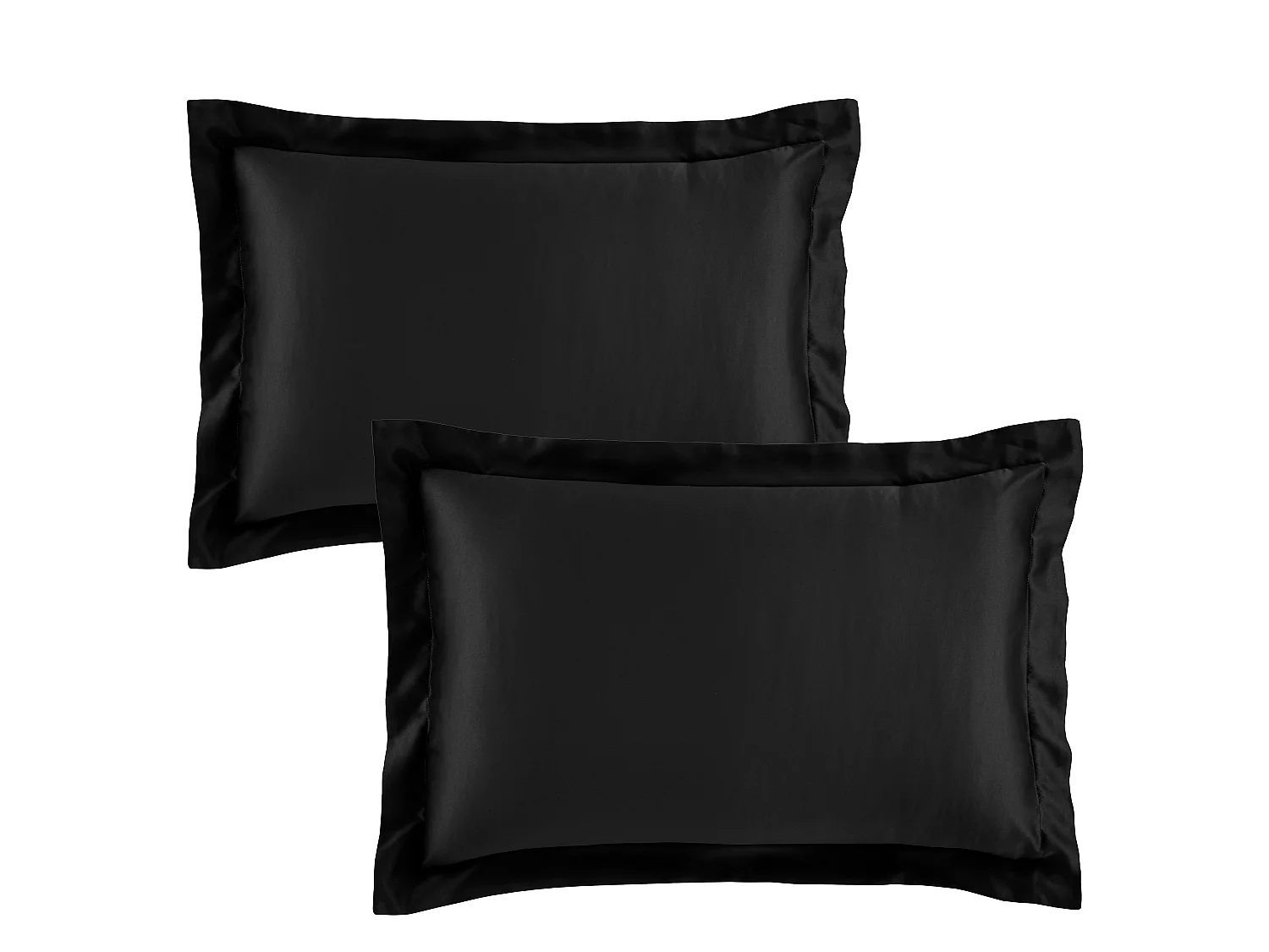 Catherine Lansfield Silky Soft Satin Oxford Pillow case Pair Black