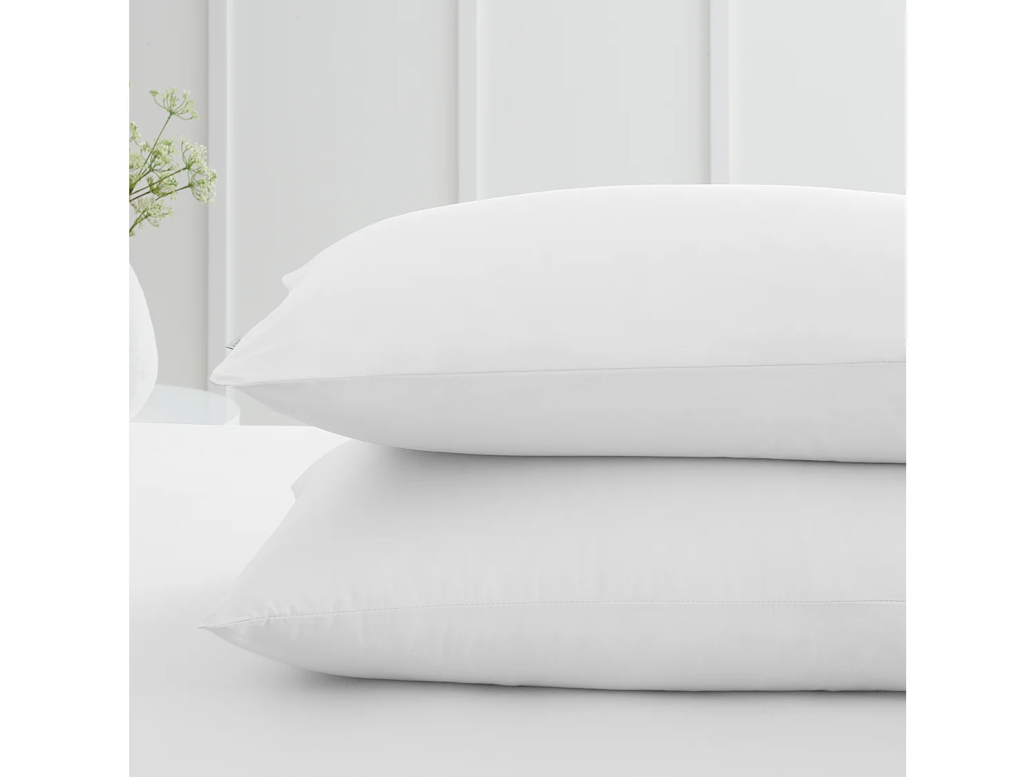 Bianca Fine Linens 200 Thread Count Cotton Percale Standard Pillowcase Pair White