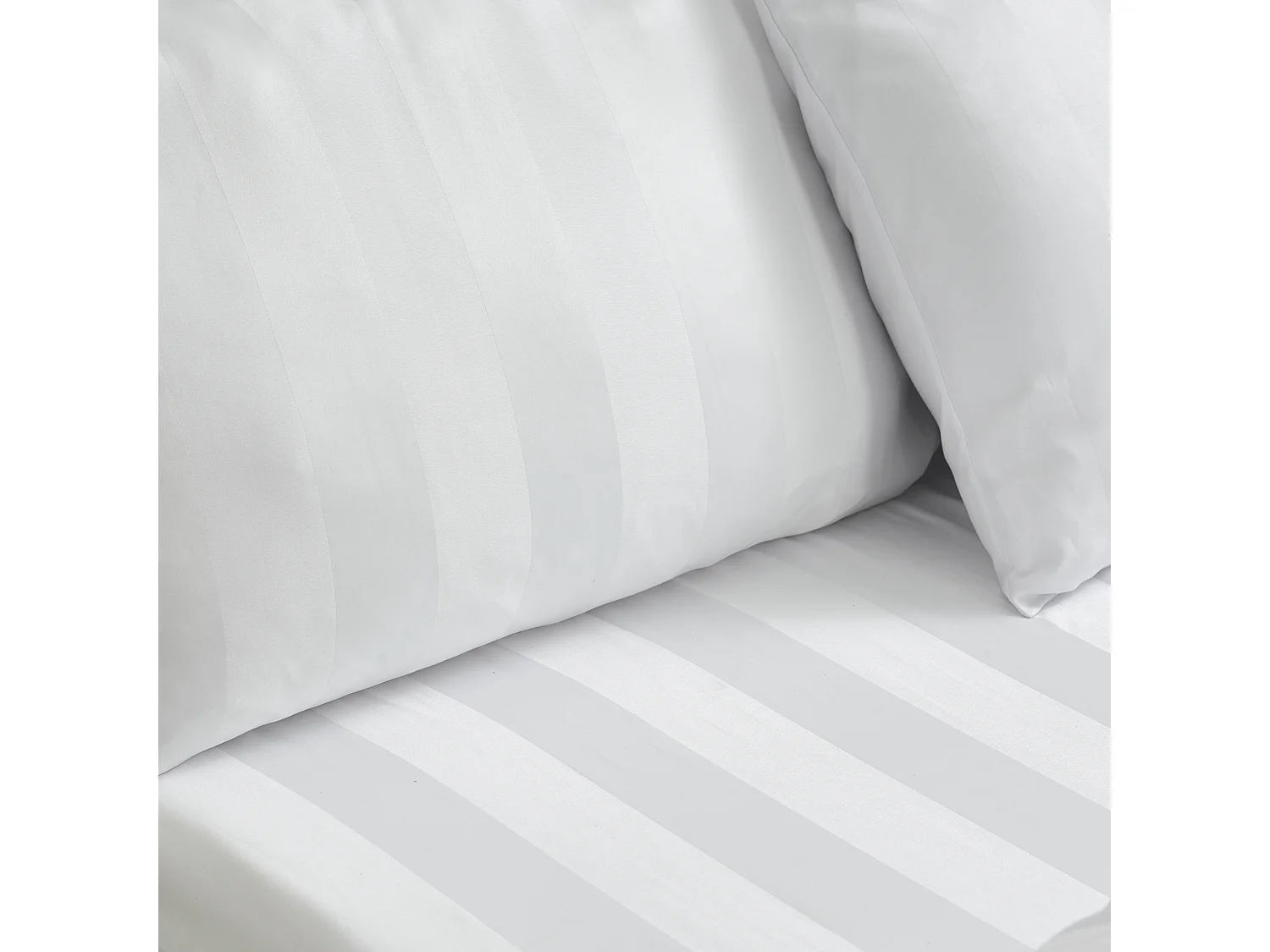 Catherine Lansfield So Soft Satin Stripe Standard Pillowcase Pack of 4 White