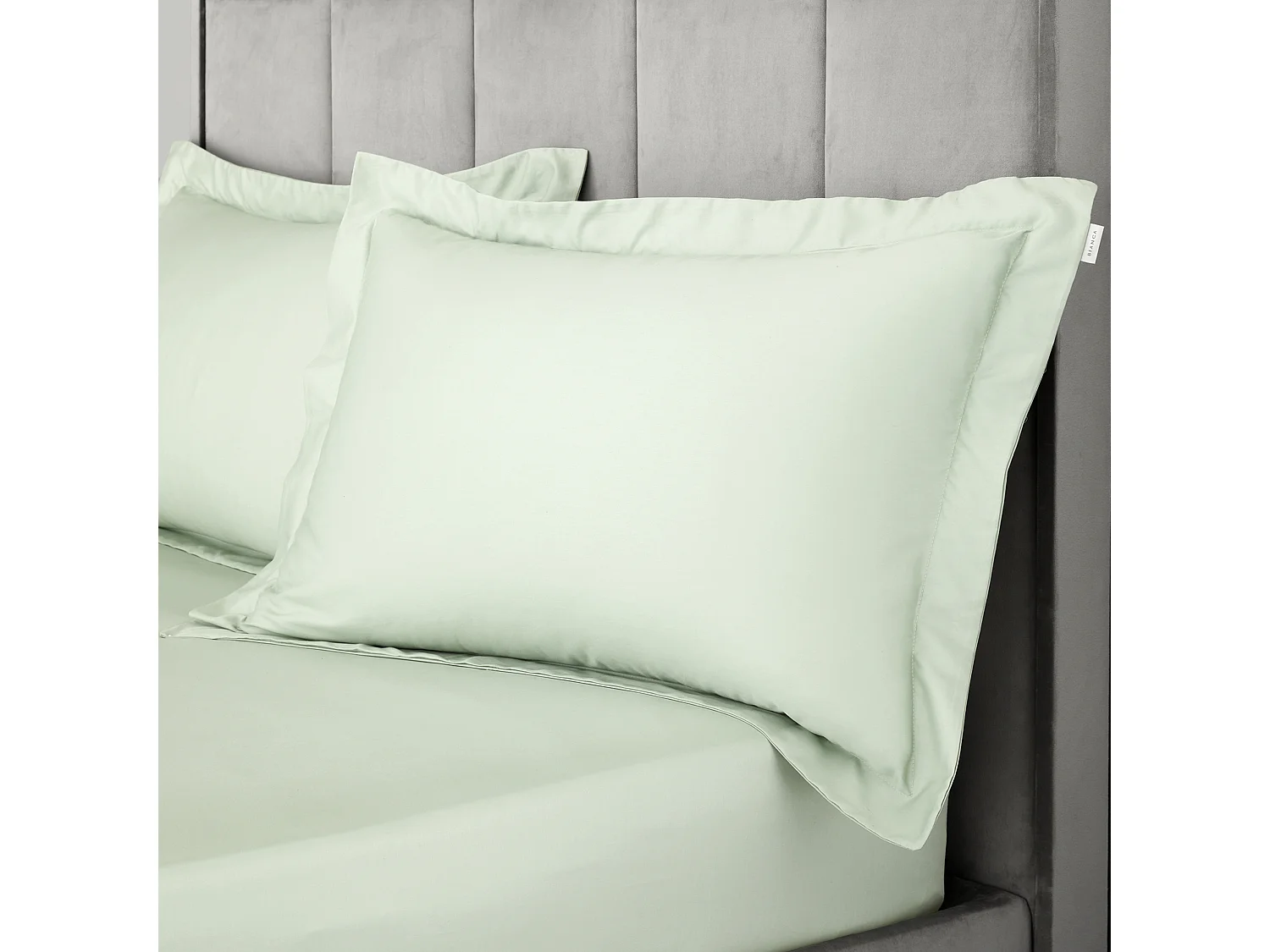 Bianca Fine Linens 400 Thread Count Cotton Sateen Oxford Pillowcase Pair Green