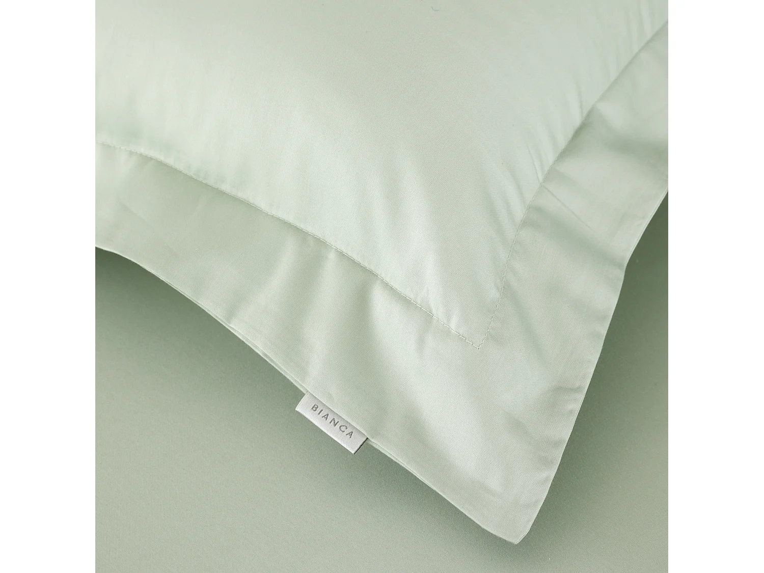Bianca Fine Linens 400 Thread Count Cotton Sateen Oxford Pillowcase Pair Green