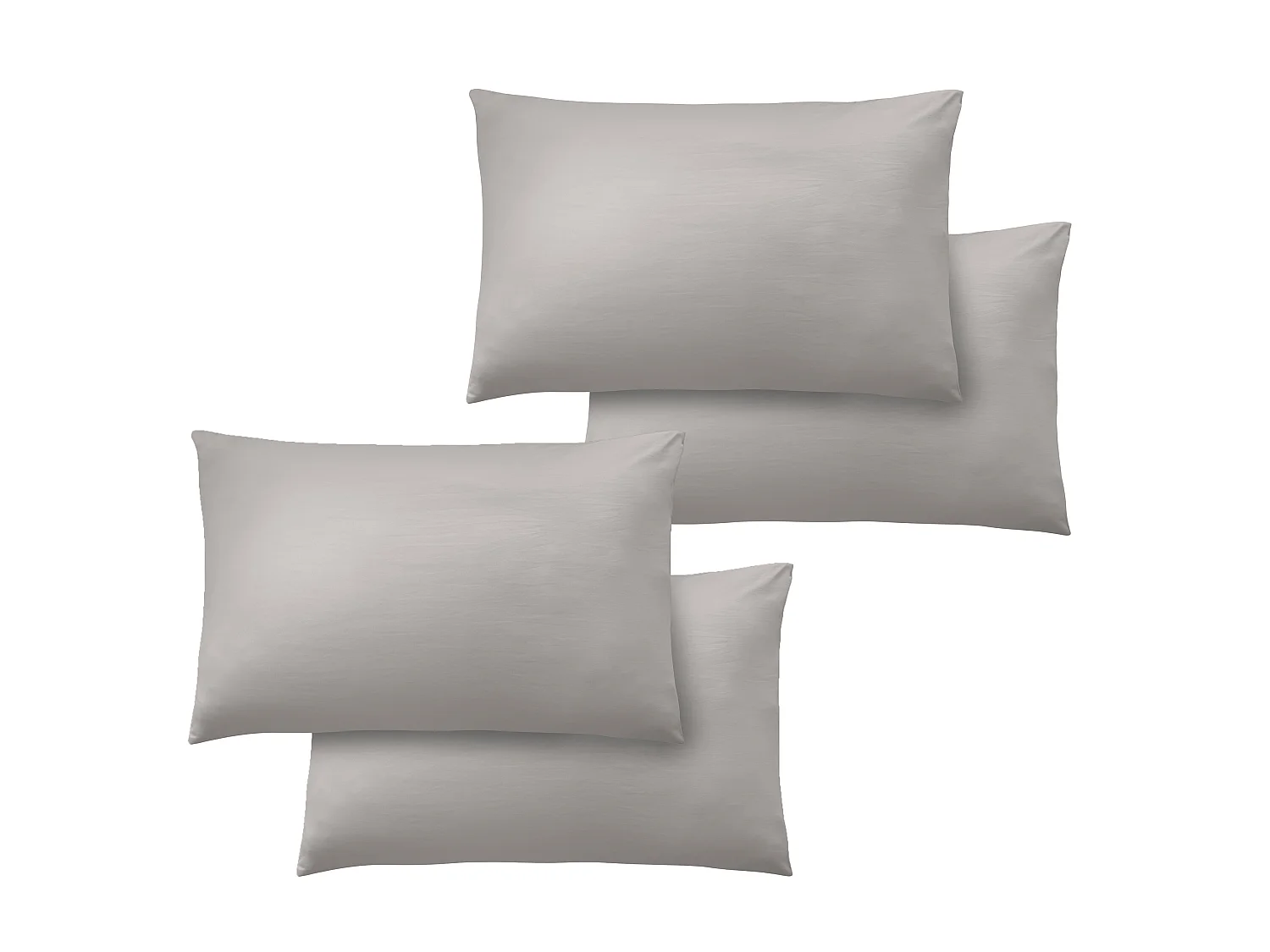 Catherine Lansfield So Soft Non-Iron Standard Pack of 4 Pillowcases Grey