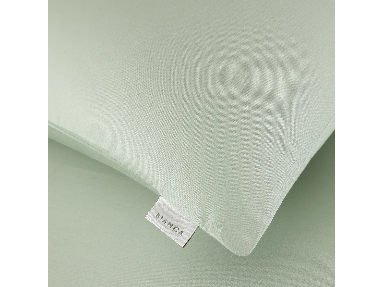 Bianca Fine Linens 400 Thread Count Cotton Sateen Standard Pillowcase Pair Green